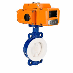 Затвор дисковый поворотный WBV3434Pf-2W-Fb-H Ду50 Ру16 корпус - углеродистая сталь WCB, диск - углеродистая сталь WCB, футерованный PTFE, уплотнение - PTFE, с электроприводом QT-N-005EM-B1-220VAC-У1-HARK