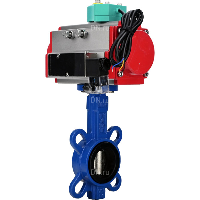 Затвор дисковый поворотный WBV1413E-2W-Fb-H Ду50 Ру16, корпус - чугун GGG50, диск - чугун GGG40, уплотнение - EPDM, с пневмоприводом PA-SA-083, пневмораспределителем 4M310-08 24В NAMUR и магнитным переключателем ALS200D