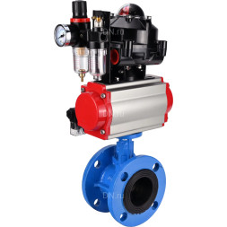 Затвор дисковый поворотный WBV1313E-2W-F-H Ду150 Ру16 фланцевый, корпус - чугун GGG40, диск - чугун GGG40, EPDM, с пневмоприводом PA-DA-130, пневмораспределителем 4M310-08 DC24V, БКВ APL-510N EX и БПВ AFC2000