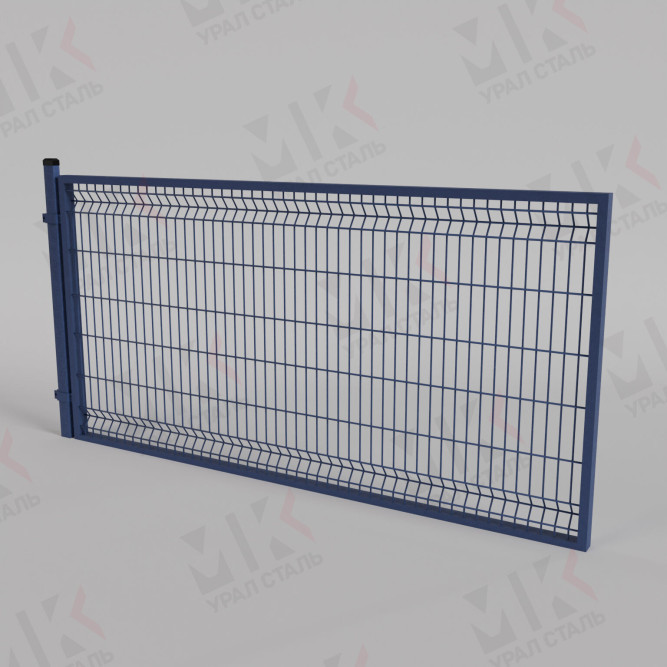 Ворота для 3D забора синие (RAL 5005) 6000х1500 мм откатные