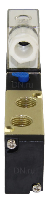 Пневмораспределитель 4V210-08 DC24V 1/4″ моностабильный, пятиканальный, для шиберных задвижек с пневмоцилиндром