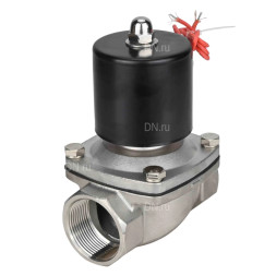 Клапан электромагнитный VS131-VT-NC-220VAC 1″ Ду25 Ру10, соленоидный двухходовой, корпус - нержавеющая сталь 304, уплотнение - Viton, резьбовой, нормально-закрытый, прямого действия, катушка - 220В