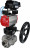 Кран шаровой BV3232P(4pc)-SP-3WL-T-ISO-H Ду25 Ру63 ст.проходной 3-ходовой, L-тип, нерж. сталь SS316, внутренняя резьба, PTFE, с пн.приводом PA-DA-065, ручным дублером MON1-250-T26-ISO и эл.пневматич. позиционером YT-1000RSN без обратной связи