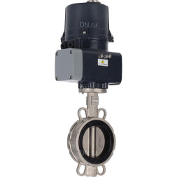 Затвор дисковый поворотный WBV3232E-2W-Fb-H Ду65 Ру16, корпус - нержавеющая сталь 316L, диск - нержавеющая сталь 316L, уплотнение - EPDM, с электроприводом QTSA-N-005EM-O0-220VAC с пружинным возвратом