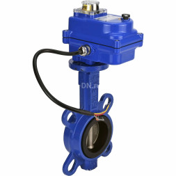 Затвор дисковый поворотный WBV1432E-2W-Fb-H Ду40 Ру16, корпус - чугун GGG50, диск - нержавеющая сталь 316L, уплотнение - EPDM, с электроприводом QT-N-003EM-O1-12VDC-У1 blue 12В