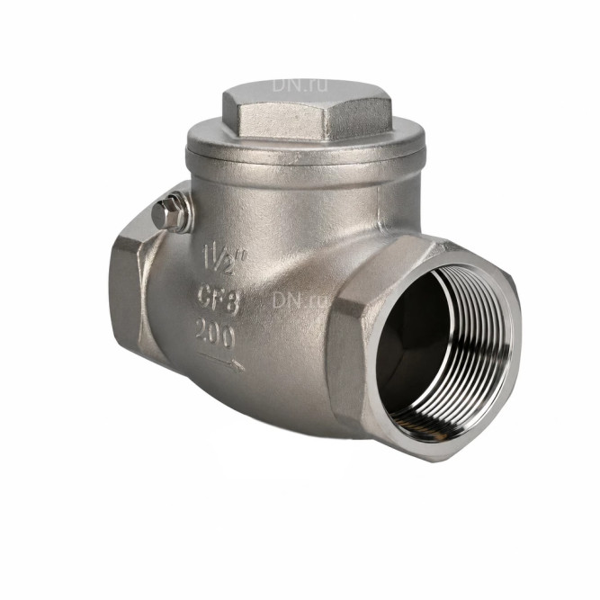 Клапан обратный VCT3232-T 2 1/2 Ду65 Ру16 ZGY резьбовой, поворотный, корпус - нержавеющая сталь CF8М/AISI 316, диск - нержавеющая сталь CF8М/AISI 316, уплотнение - PTFE