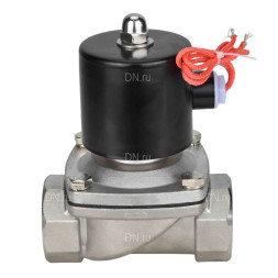Клапан электромагнитный VS131-VT-NC-220VAC 1 1/2″ Ду40 Ру10, соленоидный двухходовой, корпус - нержавеющая сталь 304, уплотнение - Viton, резьбовой, нормально-закрытый, прямого действия, катушка - 220В
