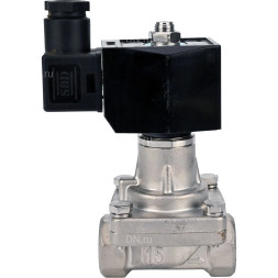 Клапан электромагнитный VS731-PT-NC-220VAC 3/4″ Ду20 Ру10 соленоидный двухходовой, корпус - нержавеющая сталь 304, уплотнение - PTFE, внутренняя резьба, прямого действия, нормально закрытый, с нулевым перепадом давления, катушка - 220В