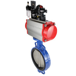Затвор дисковый поворотный WBV1132N-2W-Fb-H Ду200 Ру16, корпус - чугун GG25, диск - нержавеющая сталь 316L, уплотнение - NBR, с пневмоприводом PA-SA-160, пневмораспределителем 4M310-08 AC220V, БКВ APL-210N, БПВ AFC2000