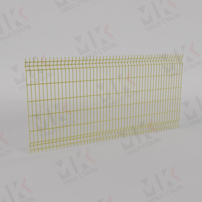 3Д забор желтый (RAL 1021) 2500х2500х2.5 Light