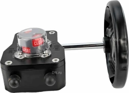 Редуктор четвертьоборотный HGB RQN4-1200Z с индикатором положения, корпус - алюминий, штурвал - 300 мм, квадрат штока 27х27, F10/F14