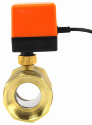 Кран шаровой BV0030NP-SP-T-ED Ду50 Ру16 стандартнопроходной двухходовой, латунь, внутренняя резьба, уплотнение - нитриловый каучук / PTFE, с электроприводом 24VDC без концевых выключателей