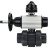Кран шаровой BV4242E-FP-GRM-ISO Дн15 Ру10 полнопроходной, корпус - НПВХ, шар - НПВХ, уплотнение - EPDM, с пневмоприводом PA-DA-105-1 и БКВ APL-510N EX