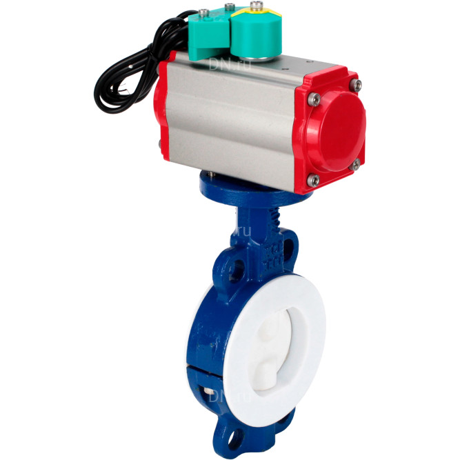 Затвор дисковый поворотный WBV3434Pf-2W-Fb-R Ду150 Ру16 корпус - углеродистая сталь WCB, диск - углеродистая сталь WCB, футерованный PTFE, уплотнение - PTFE, с PA-DA-105, 4M310-08 AC220V и ALS200D