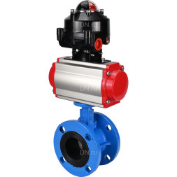 Затвор дисковый поворотный WBV1313E-2W-F-H Ду50 Ру16 фланцевый, корпус - чугун GGG40, диск - чугун GGG40, уплотнение - EPDM, с пневмоприводом PA-DA-105 и БКВ APL-510N EX