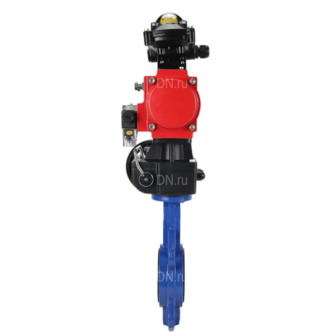 Затвор дисковый поворотный WBV1413E-2W-Fb-H Ду150 Ру16, корпус - чугун GGG50, диск - чугун GGG40, EPDM, с пневмоприводом PA-DA-105 двойного действия, пневмораспределителем 4M310-08 AC220V, БКВ APL-210N, ручным дублером MON3-700-T38-ISO