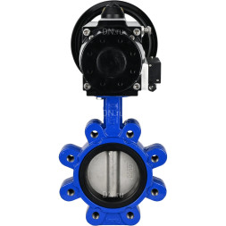 Затвор дисковый поворотный WBV1631E-2W-Fb-H Ду150 Ру16 LUG корпус - чугун QT450, диск - нержавеющая сталь 304, уплотнение - EPDM, с пневмоприводом PA-DA-105-1 и пневмораспределителем 4M310-08 AC220V