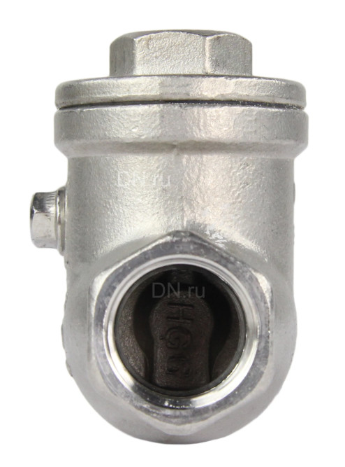 Клапан обратный VC3232P-T 1/2″ Ду15 Ру16 муфтовый, поворотный, корпус - нержавеющая сталь, диск - нержавеющая сталь, уплотнение - PTFE