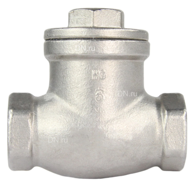 Клапан обратный VC3232P-T 1/2″ Ду15 Ру16 муфтовый, поворотный, корпус - нержавеющая сталь, диск - нержавеющая сталь, уплотнение - PTFE