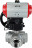 Кран шаровой BV3232P(4pc)-SP-3WL-T-ISO-H Ду25 Ру63 стандартнопроходной трехходовой L-тип, нерж. сталь SS316, внутренняя резьба, уплотнение - PTFE, с пневмоприводом PA-DA-065 и ручным дублером MON1-250-T26-ISO