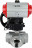 Кран шаровой BV3232P(4pc)-SP-3WL-T-ISO-H Ду25 Ру63 стандартнопроходной трехходовой L-тип, нерж. сталь SS316, внутренняя резьба, уплотнение - PTFE, с пневмоприводом PA-DA-065 и ручным дублером MON1-250-T26-ISO