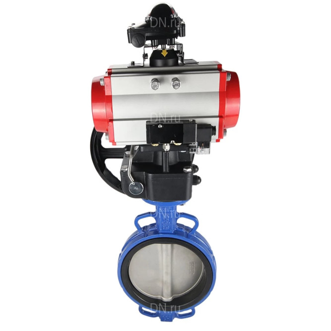 Затвор дисковый поворотный WBV1413E-2W-Fb-H Ду200 Ру16, корпус - чугун GGG50, диск - чугун GGG40, EPDM, с пневмоприводом PA-DA-130 двойного действия, пневмораспределителем 4M310-08 AC220V, БКВ APL-210N, ручным дублером MON3-700-T38-ISO