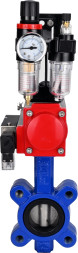Затвор дисковый поворотный WBV1631E-2W-Fb-H Ду125 Ру16 LUG корпус - чугун QT450, диск - нержавеющая сталь 304, уплотнение - EPDM, с пневмоприводом PA-SA-140, пневмораспределителем 4M310-08 AC220V и БПВ AFC2000