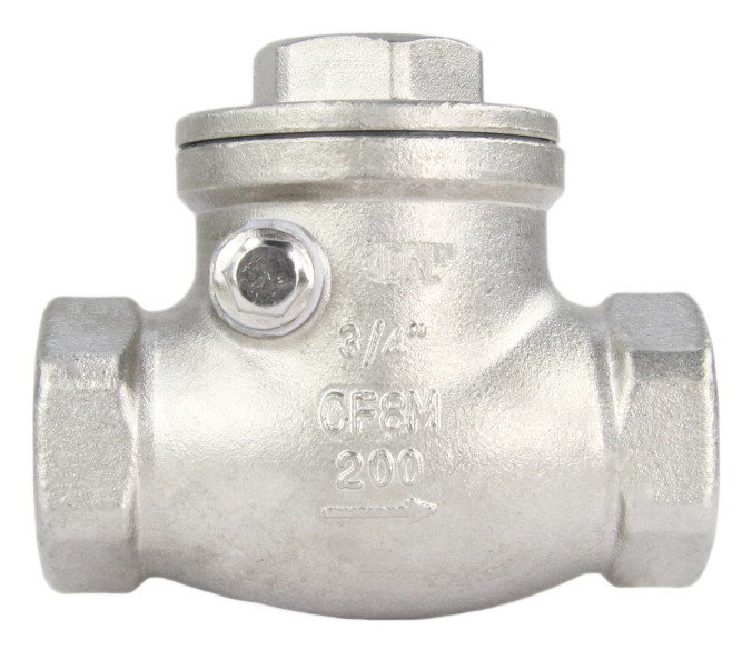 Клапан обратный VC3232P-T 3/4″ Ду20 Ру16 муфтовый, поворотный, корпус - нержавеющая сталь, диск - нержавеющая сталь, уплотнение - PTFE