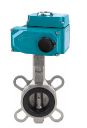 Затвор дисковый поворотный WBV3232N-2W-Fb-H Ду300 Ру16, корпус - нержавеющая сталь 316L, диск - нержавеющая сталь 316L, уплотнение - NBR, с электроприводом QT-N-060EM-O1-380VAC-У1 380В HARK