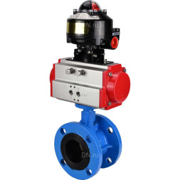 Затвор дисковый поворотный WBV1313E-2W-F-H Ду80 Ру16 фланцевый, корпус - чугун GGG40, диск - чугун GGG40, уплотнение - EPDM, с пневмоприводом PA-DA-105 и БКВ APL-510N EX