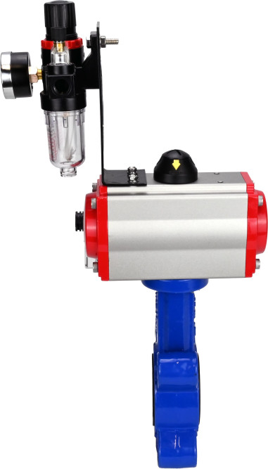Затвор дисковый поворотный WBV1631E-2W-Fb-H Ду150 Ру16 LUG корпус - чугун QT450, диск - нержавеющая сталь 304, уплотнение - EPDM, с пневмоприводом PA-SA-160, пневмораспределителем 4M310-08 AC220V и БПВ AFC2000