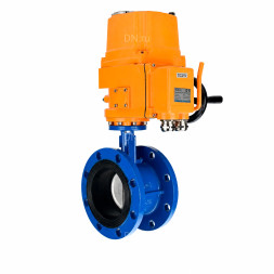Затвор дисковый поворотный WBV1331E-2W-F-H Ду50 Ру16 фланцевый, корпус - чугун GGG40, диск - нержавеющая сталь 304, уплотнение - EPDM, с электроприводом QT-EX-015M-O2-220VAC-У1 с моментной муфтой 220В