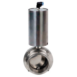 Затвор дисковый поворотный кламповый WBV3131E-2W-C-H Ду65 Ру10 корпус - пищевая нержавеющая сталь 304, уплотнение – EPDM, с пневмоприводом PA-SA-85 с возвратными пружинами