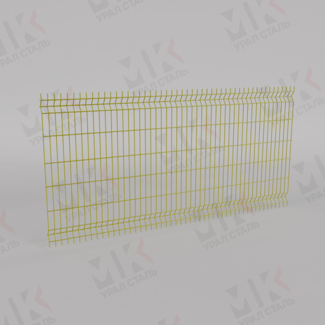 3Д забор желтый (RAL 1021) 2500х2500х1.5 Profi
