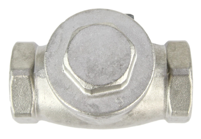 Клапан обратный VC3232P-T 1″ 1/4 Ду32 Ру16 муфтовый, поворотный, корпус - нержавеющая сталь, диск - нержавеющая сталь, уплотнение - PTFE