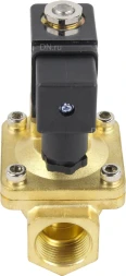 Клапан электромагнитный VS400-ET-NC-24VDC 3/4″ Ду20 Ру16, соленоидный двухходовой, корпус - латунь, уплотнение - EPDM, резьбовой, нормально-закрытый, пилотный, катушка - 24В