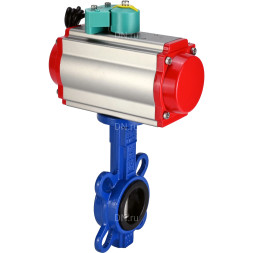 Затвор дисковый поворотный WBV1132N-2W-Fb-H Ду125 Ру16 корпус - чугун GG25, диск - нержавеющая сталь 316L, уплотнение - NBR, с пневмоприводом PA-DA-105, пневмораспределителем 4M310-08 AC220V и магнитным переключателем ALS200D
