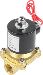 Клапан электромагнитный VS100-ET-NC-24VAC 1/2″ Ду15 Ру10 прямого действия двухходовой, корпус - латунь, присоединение - внутренняя резьба, уплотнение - EPDM, нормально-закрытый, катушка - 24 В AC