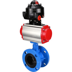 Затвор дисковый поворотный WBV1313E-2W-F-H Ду65 Ру16 фланцевый, корпус - чугун GGG40, диск - чугун GGG40, уплотнение - EPDM, с пневмоприводом PA-DA-105, пневмораспределителем 4M310-08 AC220V и БКВ APL-510N EX