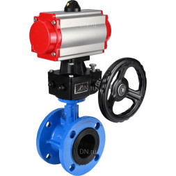 Затвор дисковый поворотный WBV1313E-2W-F-H Ду125 Ру16 фланцевый, корпус - чугун GGG40, диск - чугун GGG40, уплотнение - EPDM, с пневмоприводом PA-DA-130 и ручным дублером MON1-250-T26-ISO