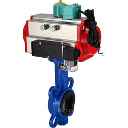 Затвор дисковый поворотный WBV1132N-2W-Fb-H Ду150 Ру16 корпус - чугун GG25, диск - нержавеющая сталь 316L, уплотнение - NBR, с пневмоприводом PA-DA-105, пневмораспределителем 4M310-08 AC220V и магнитным переключателем ALS200D