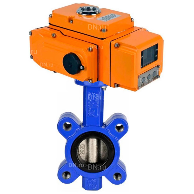 Затвор дисковый поворотный WBV1616N-2W-Fb-H Ду50 Ру16 LUG межфланцевый, корпус - чугун QT450, диск - чугун QT450, уплотнение - NBR, с электроприводом QT-N-005EM-A1-220VAC-У1 c датчиком обратной связи и входным управляющим сигналом 4-20мА HARK
