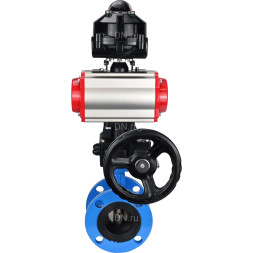 Затвор дисковый поворотный WBV1313E-2W-F-H Ду125 Ру16 фланцевый, корпус - чугун GGG40, диск - чугун GGG40, EPDM, с пневмоприводом PA-DA-130, пневмораспределителем 4M310-08 DC24V, БКВ APL-510N EX и ручным дублером MON1-250-T26-ISO