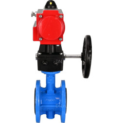 Затвор дисковый поворотный WBV1313E-2W-F-H Ду150 Ру16 фланцевый, корпус - чугун GGG40, диск - чугун GGG40, уплотнение - EPDM, с пневмоприводом PA-DA-130 и ручным дублером MON1-250-T26-ISO