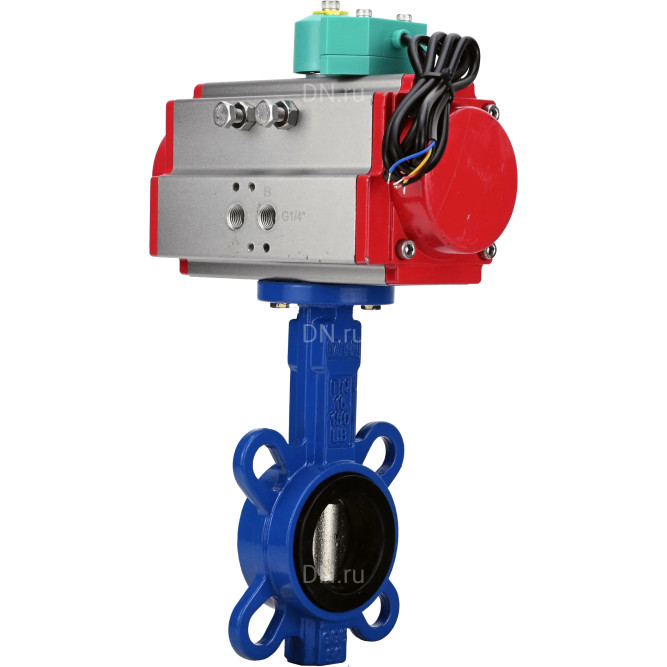 Затвор дисковый поворотный WBV1413E-2W-Fb-H Ду80 Ру16, корпус - чугун GGG50, диск - чугун GGG40, уплотнение - EPDM, с пневмоприводом PA-SA-083 и магнитным переключателем ALS200D