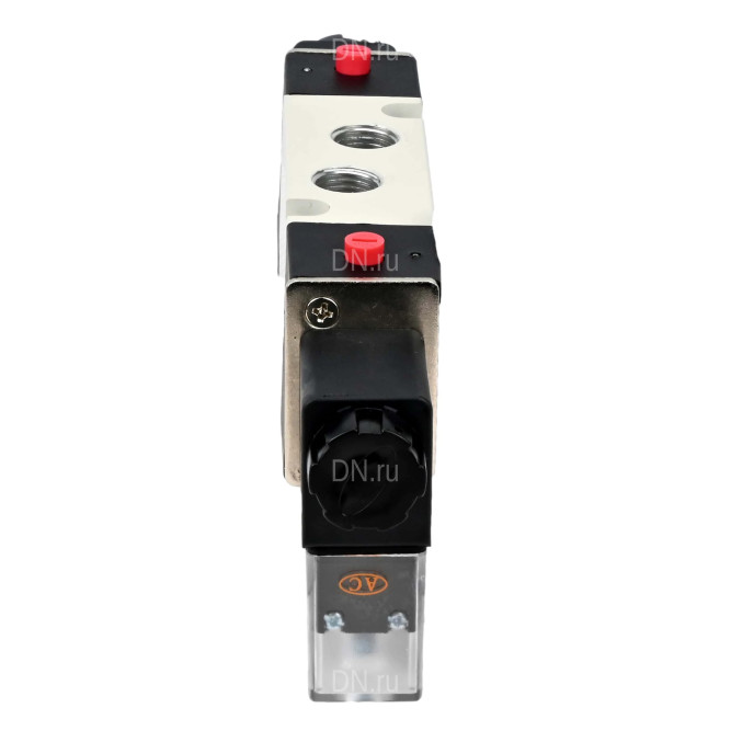 Пневмораспределитель 4V320-08 AC220V 1/4″ бистабильный, пятиканальный, с двусторонним ЭМУ (подключение со шлангами)