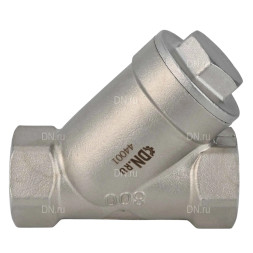 Клапан обратный VCSY3131P-T 1/4″ Ду8 Ру40 Y-образный, резьбовой, пружинный, корпус - нержавеющая сталь 304, диск - нержавеющая сталь 304, уплотнение - PTFE