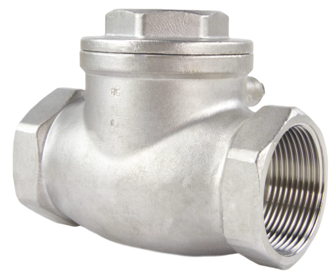 Клапан обратный VC3232P-T 2″ 1/2 Ду65 Ру16 муфтовый, поворотный, корпус - нержавеющая сталь, диск - нержавеющая сталь, уплотнение - PTFE