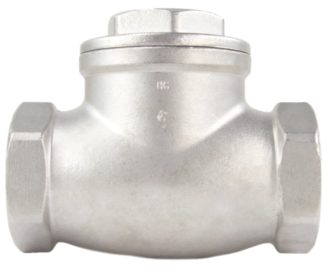 Клапан обратный VC3232P-T 2″ 1/2 Ду65 Ру16 муфтовый, поворотный, корпус - нержавеющая сталь, диск - нержавеющая сталь, уплотнение - PTFE