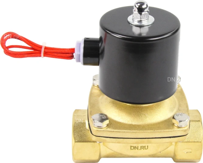 Клапан электромагнитный VS100-ET-NC-24VAC 1 1/4″ Ду32 Ру10 прямого действия двухходовой, корпус - латунь, присоединение - внутренняя резьба, уплотнение - EPDM, нормально-закрытый, катушка - 24 В AC